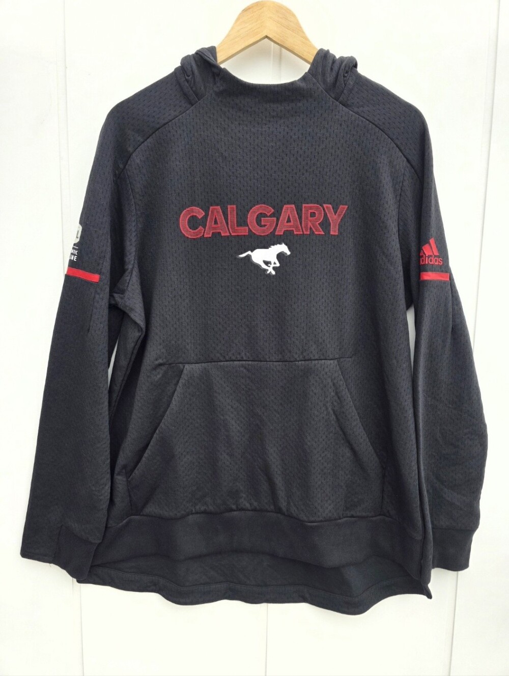 Adidas Calgary Stampeders CFL Athletic Sporty Black Hoodie XL